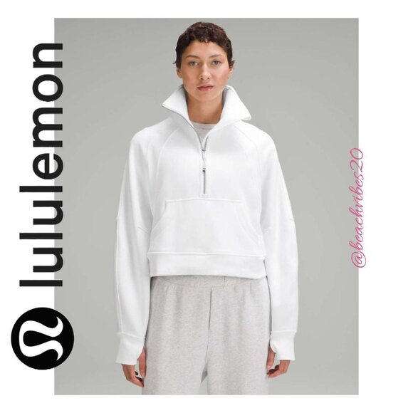 LULULEMON ATHLETICA Scuba Oversized Funnel-Neck Half Zip White M/L EUC LL-234 - Picture 2 of 12